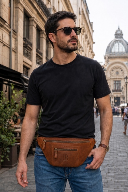 Borsetă de umăr din piele naturală URBAN BAG The Street – Maro Deschis - Img 4