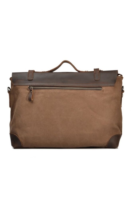 Geantă de umăr din piele naturală maro și material textil negru URBAN BAG London – Gri - Img 2