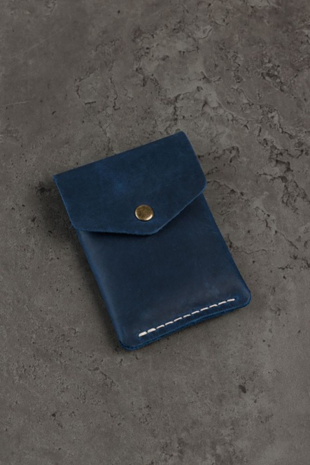 Portcard din piele naturală URBAN BAG Flip – Albastru