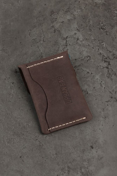 Portcard din piele naturală URBAN BAG Flip – Maro Închis - Img 2