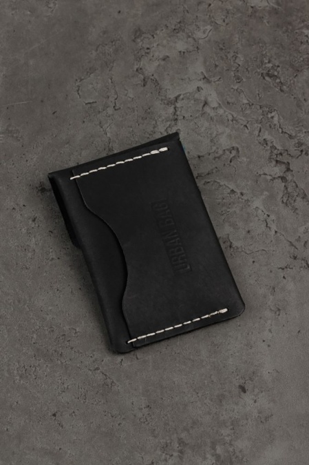 Portcard din piele naturală URBAN BAG Flip – Negru - Img 2