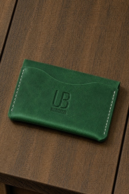 Portofel handmade din piele naturală URBAN BAG Pocket – Verde - Img 2