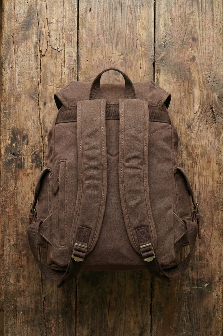 Rucsac din piele naturală și material textil cerat URBAN BAG Berg – Coffee - Img 2