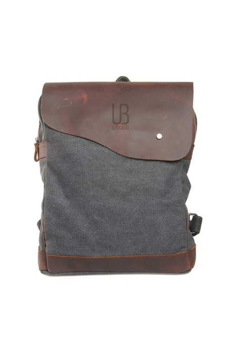 Rucsac din piele naturală și material textil URBAN BAG Burgos – Gri