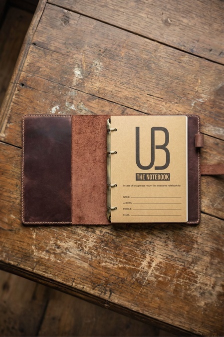 Agenda din piele naturala The Notebook PLUS by URBAN BAG dimensiune A5 - Maro - Img 2