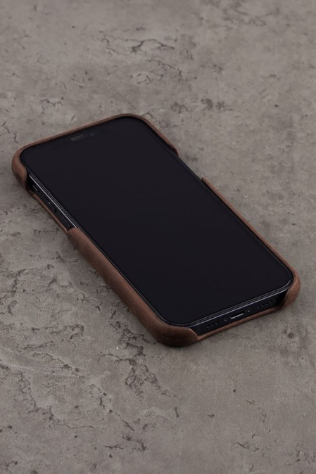Husă din piele naturală Crazy Horse URBAN BAG pentru Iphone Handcrafted in România - Maro