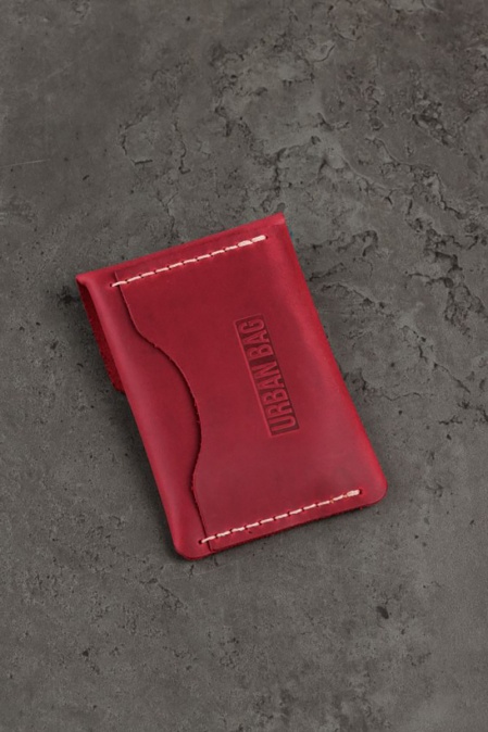 Portcard din piele naturală URBAN BAG Flip – Roșu - Img 2