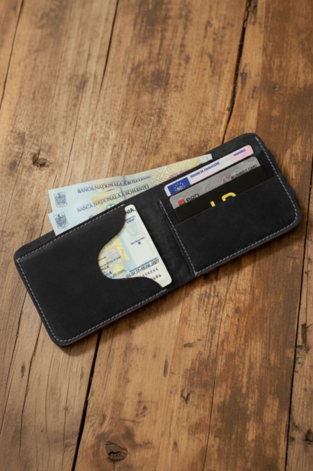 Portofel handmade din piele naturală URBAN BAG Concept 2 – Negru - Img 2
