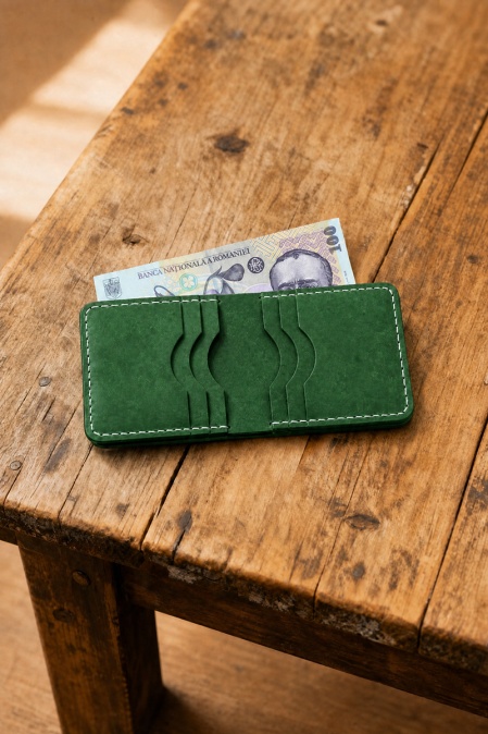 Portofel handmade din piele naturală URBAN BAG Fit – Verde - Img 2