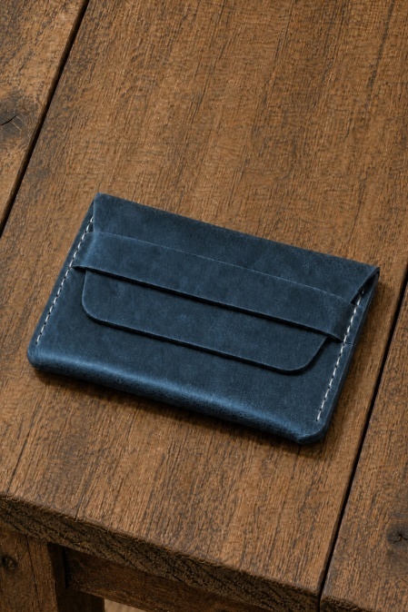 Portofel handmade din piele naturală URBAN BAG Pocket – Albastru