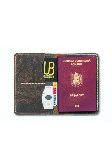 Portofel/Port pașaport handmade din piele naturală URBAN BAG Journey – Verde - Img 4