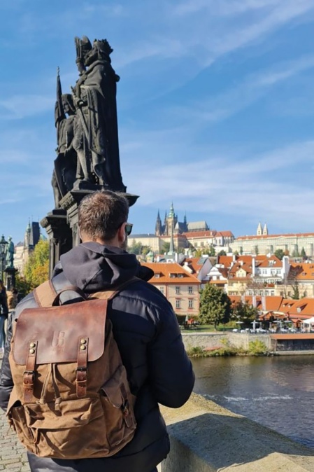 Rucsac din piele naturală și material textil cerat URBAN BAG Mantova – Negru - Img 8
