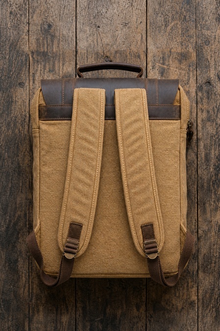 Rucsac din piele naturală și material textil URBAN BAG Lugano – Bej - Img 2