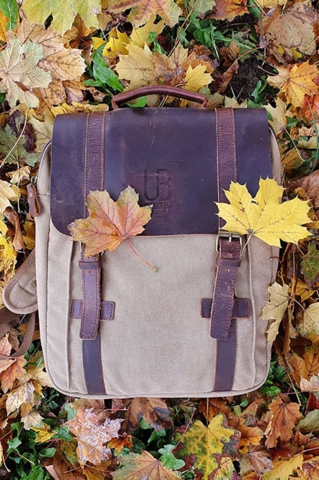 Rucsac din piele naturală și material textil URBAN BAG Lugano – Gri - Img 8