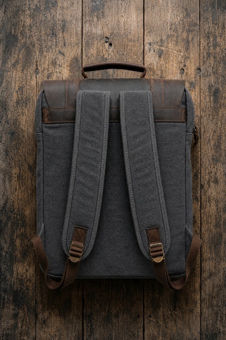 Rucsac din piele naturală și material textil URBAN BAG Lugano – Negru - Img 2