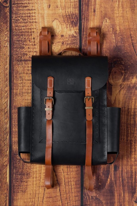 Rucsac handmade din piele naturală URBAN BAG The Explorer – Negru