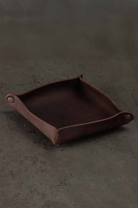 Tavă organizator din piele naturală crazy horse URBAN BAG Little Nest - Maro