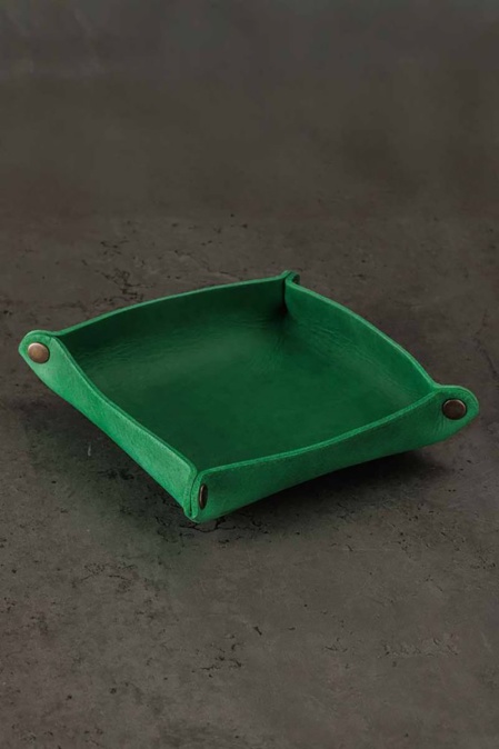 Tavă organizator din piele naturală crazy horse URBAN BAG Little Nest - Verde