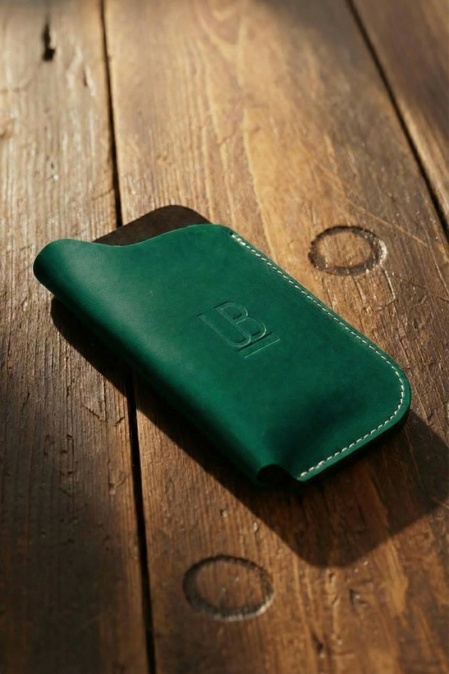 Toc pentru ochelari din piele naturală URBAN BAG - Verde