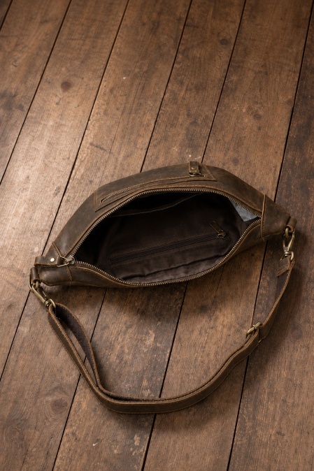 Borsetă de umăr din piele naturală URBAN BAG The Street – Maro Închis - Img 3