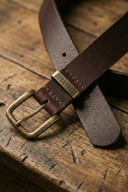 Curea din piele naturală full grain URBAN BAG Bronze Patina - Maro