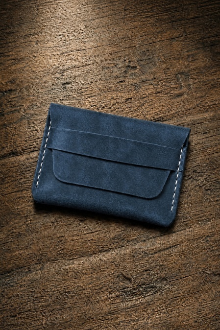 Portcard din piele naturală URBAN BAG Little Pocket – Albastru