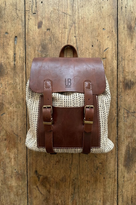 Rucsac handmade din bumbac și piele naturală URBAN BAG The Vintage