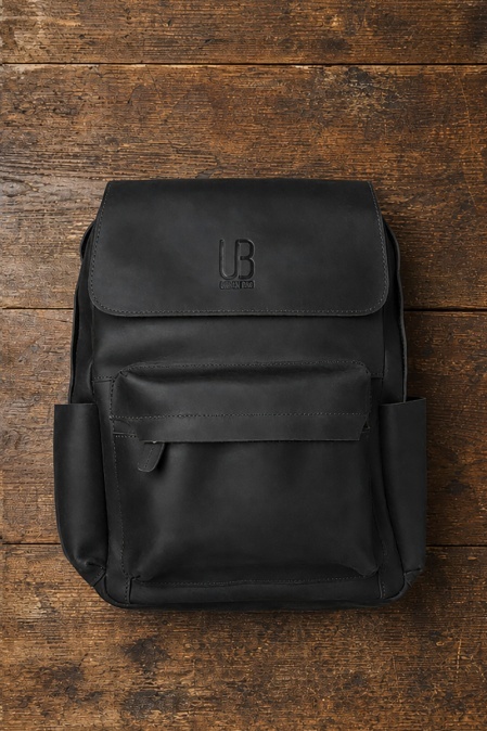 Rucsac realizat integral din piele naturală URBAN BAG Chelsea - Negru