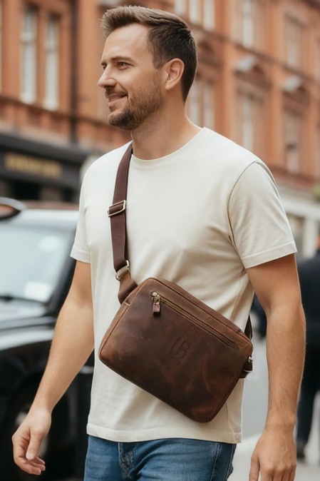 Borsetă de umăr din piele naturală URBAN BAG The City – Maro - Img 6