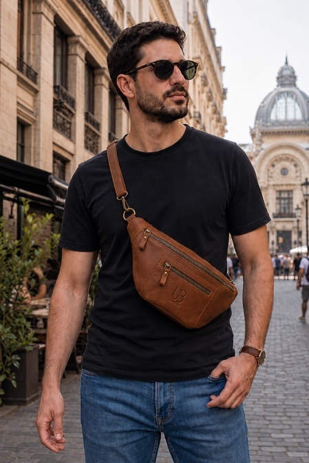 Borsetă de umăr din piele naturală URBAN BAG The Street – Maro Deschis - Img 5