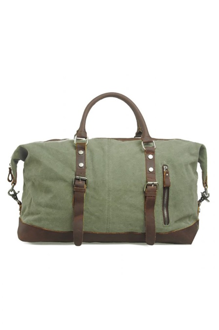 Geantă de voiaj duffle bag din piele naturală și material textil