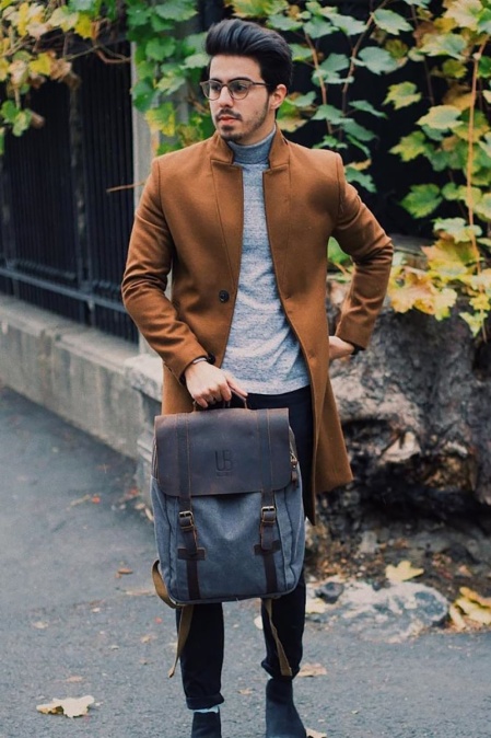 Rucsac din piele naturală și material textil URBAN BAG Lugano – Negru - Img 7