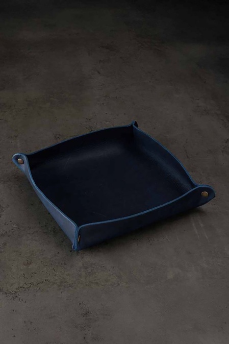 Tavă organizator din piele naturală crazy horse URBAN BAG Nest - Albastru