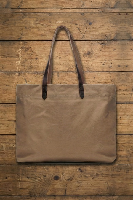 Tote bag din material textil și piele naturală URBAN BAG City Shopper - Bej - Img 2