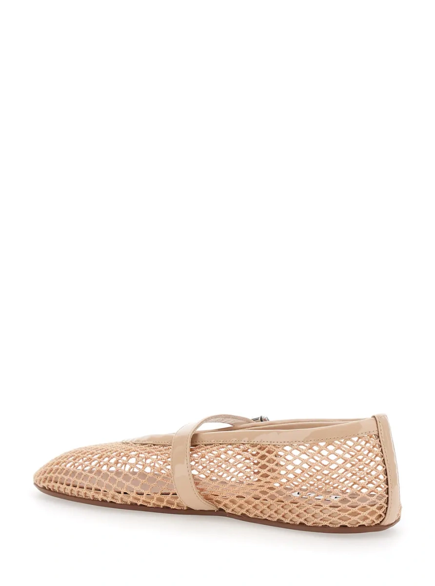 Balerini beige ballet flats with mesh design and adjustable strap in fabric Women - Img 3