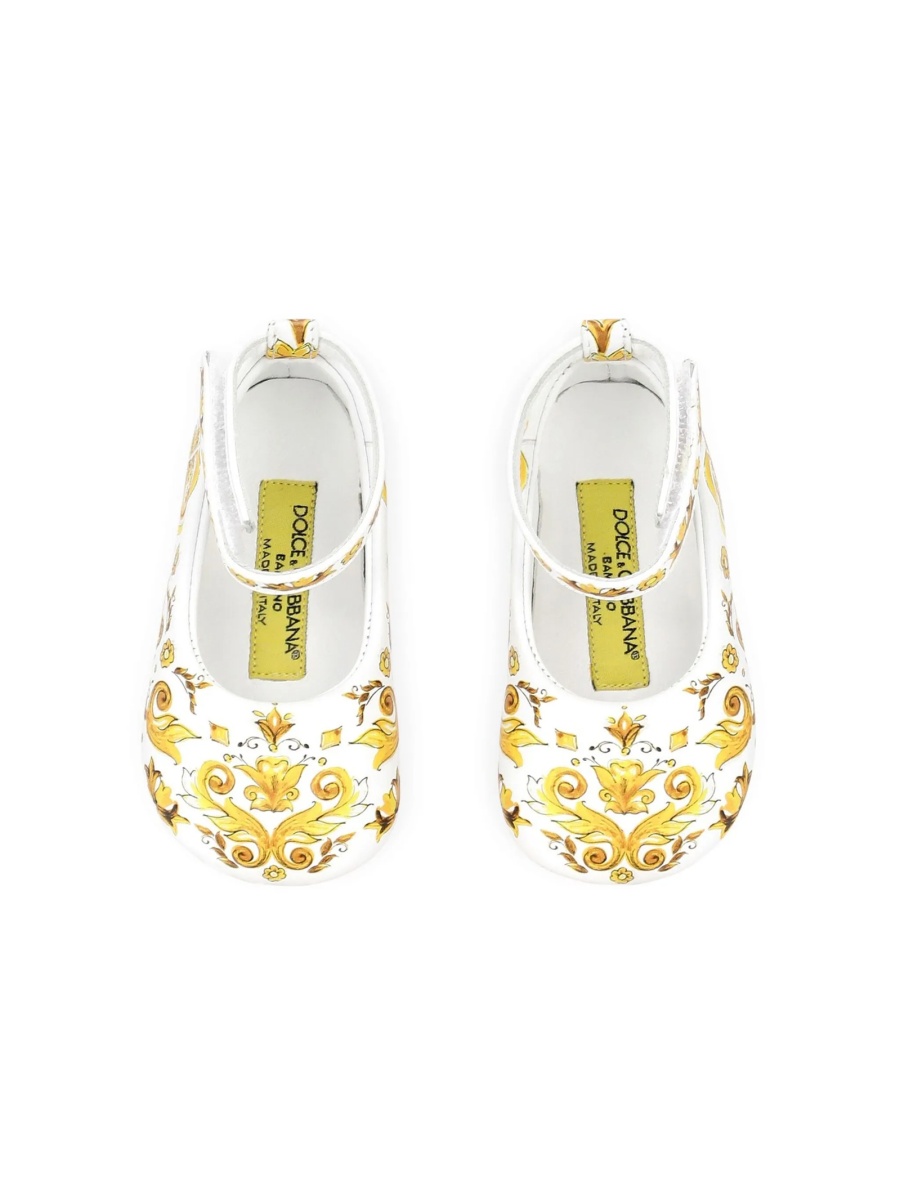 Balerini Dolce &amp; Gabbana albi din piele - Img 4