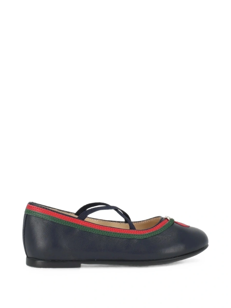 Balerini Gucci albastri din piele - Img 2
