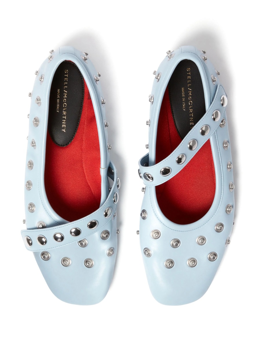 Balerini Stella McCartney albastri din poliuretan si polyester - Img 4