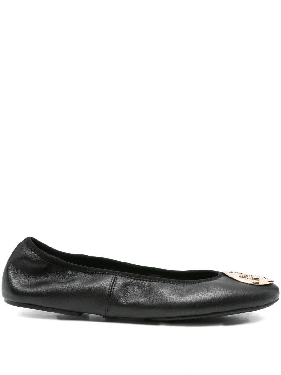 Balerini 'Tory' Black Ballet Shoes with Logo Plate on the Front in Leather for Women - Img 8