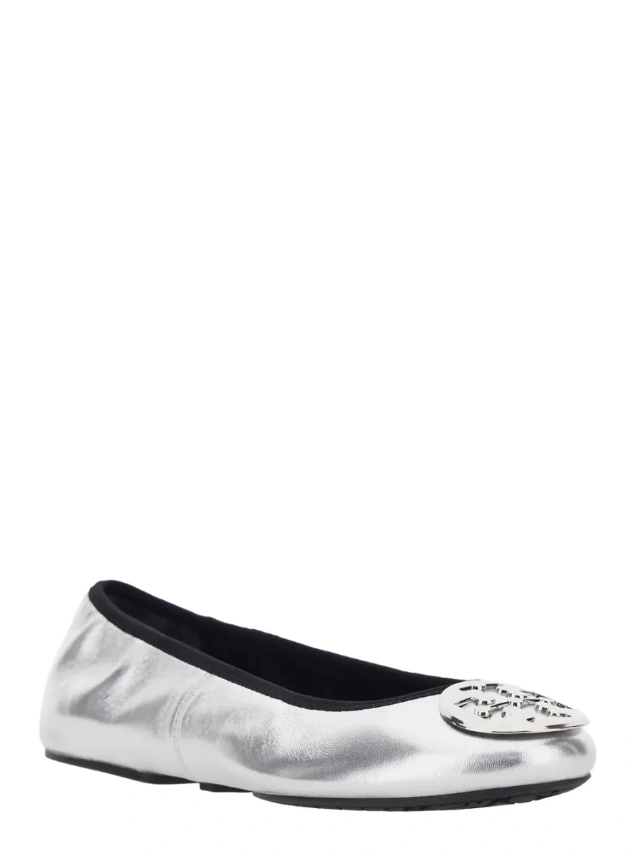 Balerini Tory Burch argintii din piele - Img 2