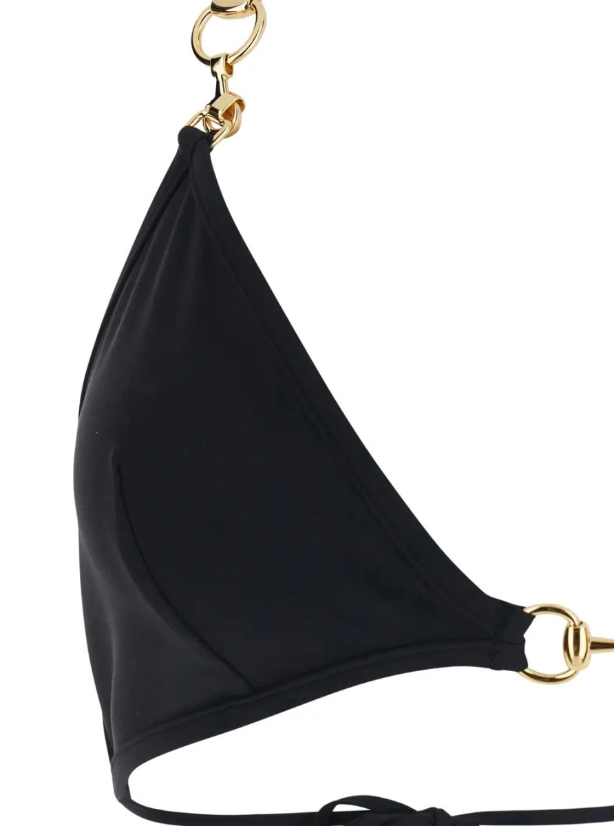 Bikini Gucci 'Horsebit' negru din bumbac - Img 3