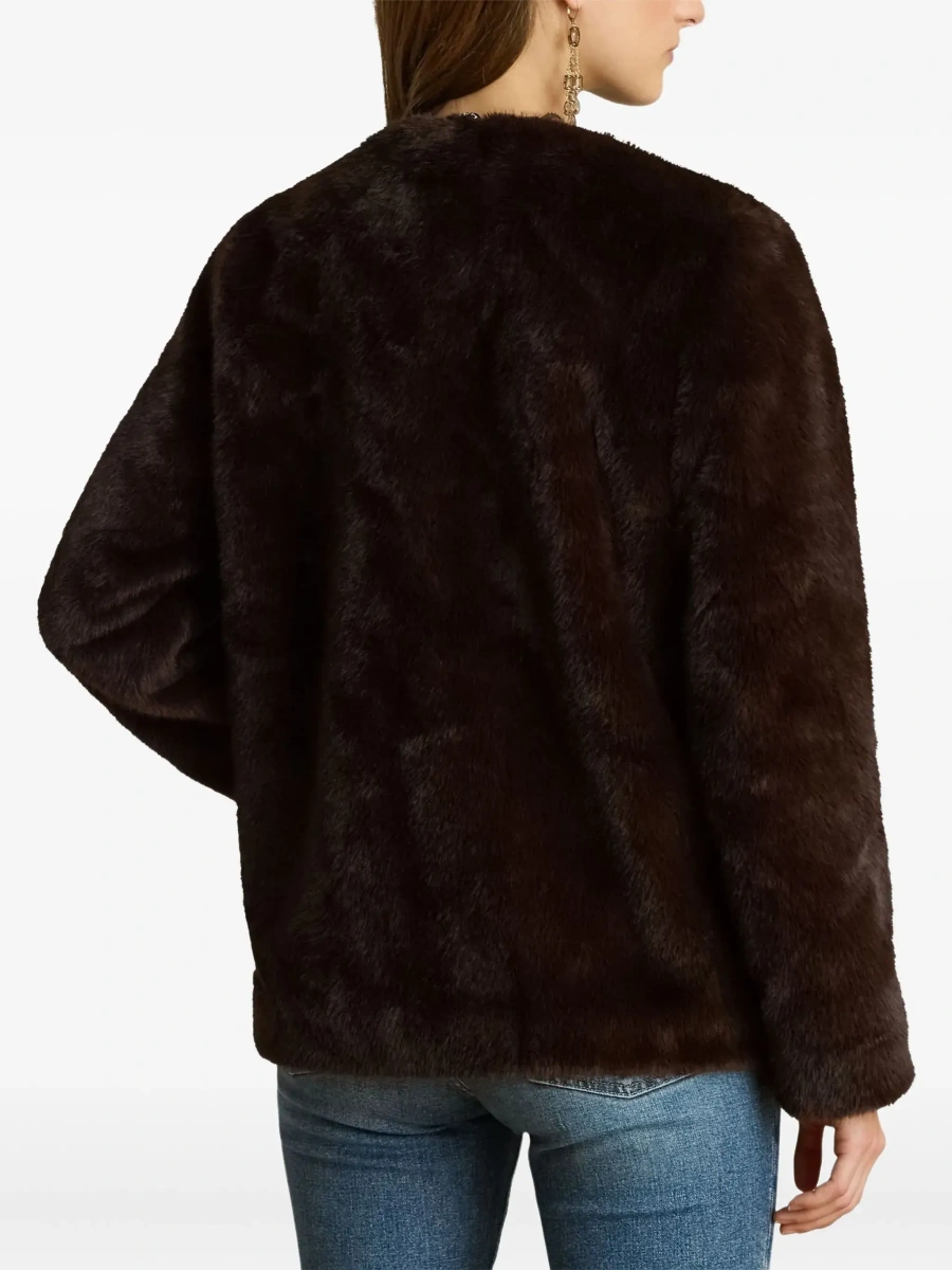 Blana Ralph Lauren maro din shearling si piele - Img 6