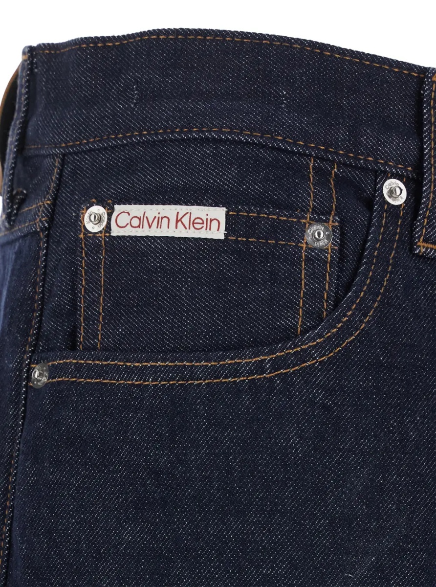 Blugi Blue Jeans with logo patch on the back in denim for men - Img 3