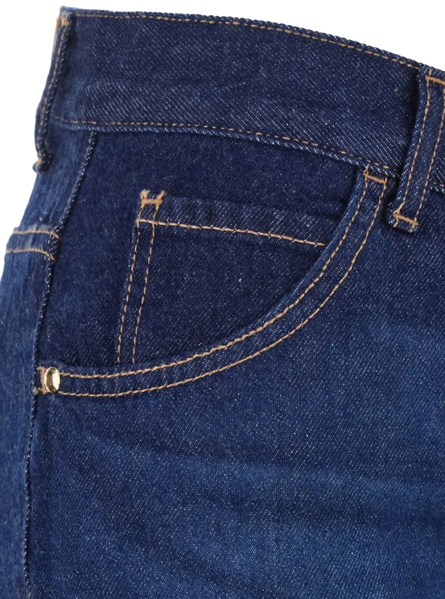 Blugi Blue jeans with logo patch on the back in denim for women - Img 2