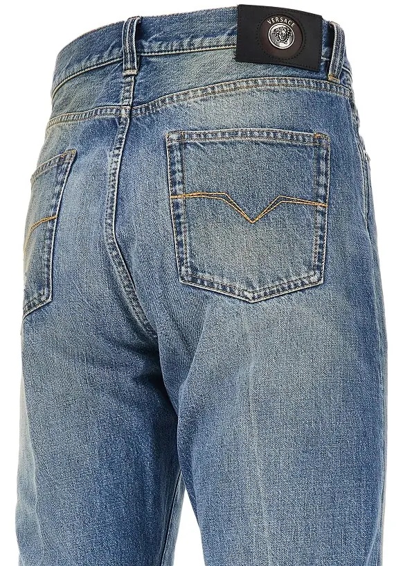 Blugi Cotton denim jeans with Medusa detail - Img 4