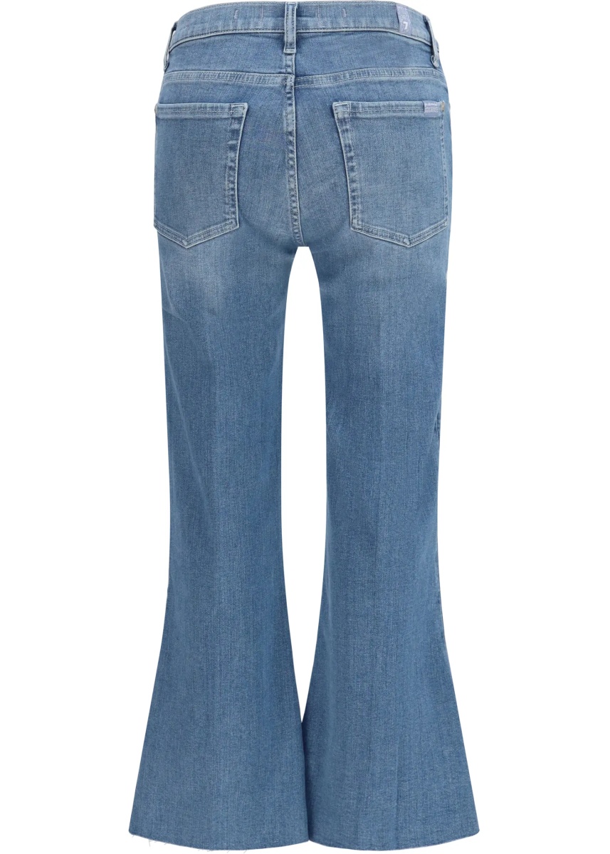 Blugi Cropped flared Jeans with raw hem - Img 2