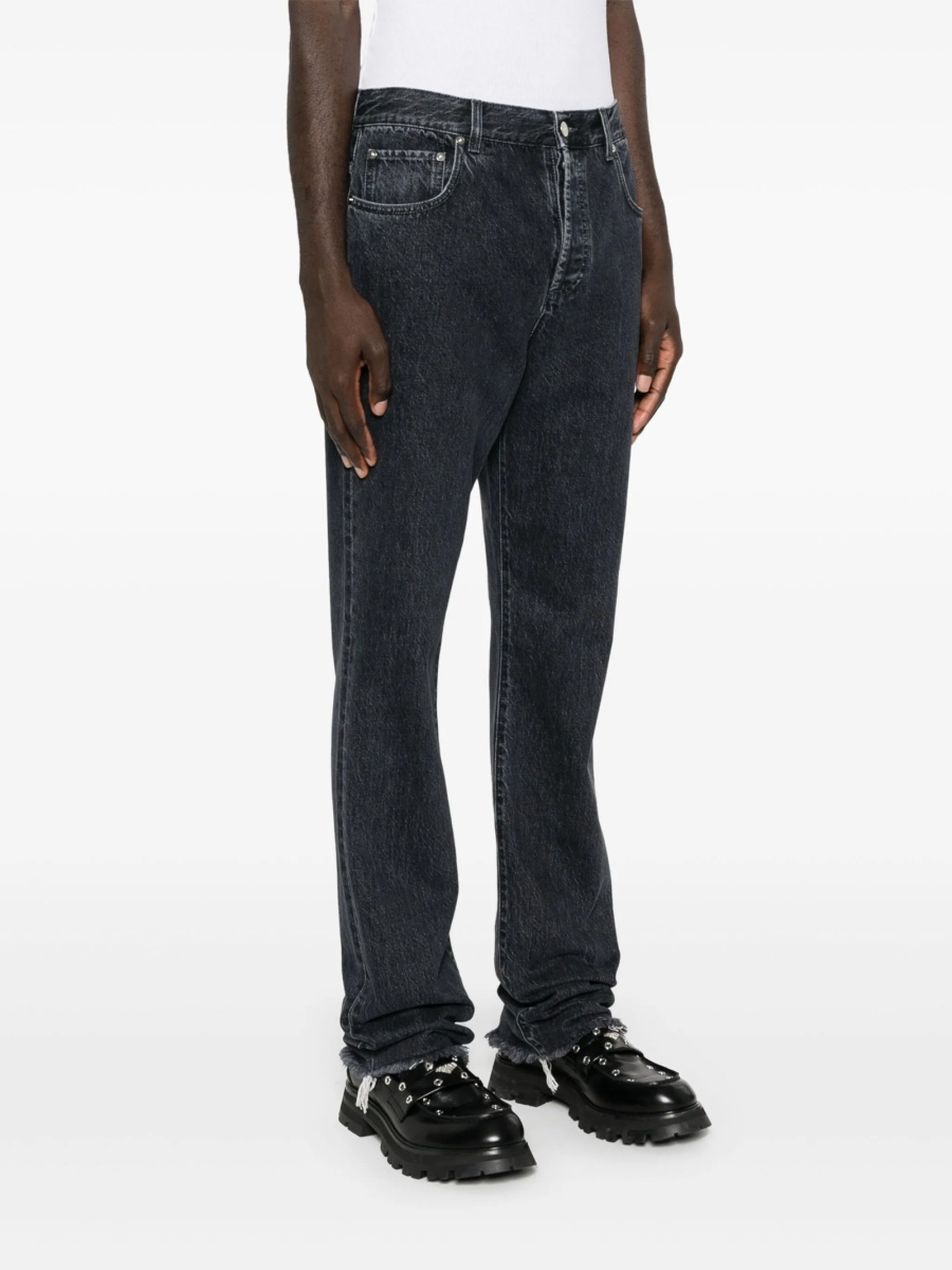 Blugi drepti Gucci negri din bumbac - Img 3