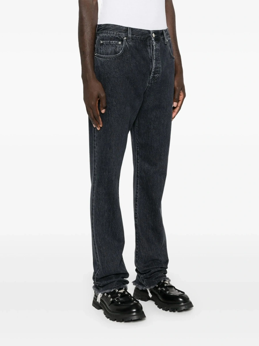 Blugi drepti Gucci negri din bumbac - Img 3