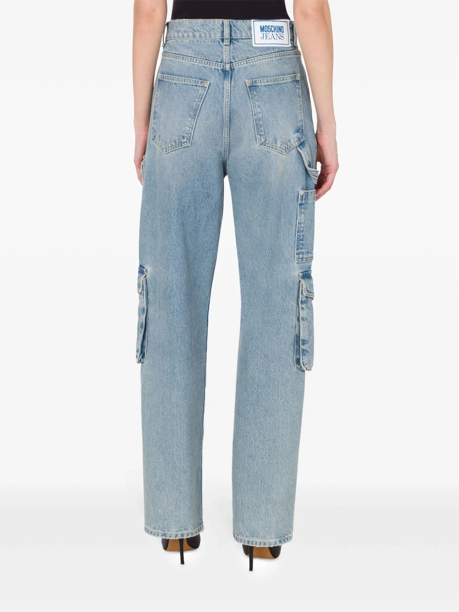 Blugi drepti MOSCHINO JEANS albastri - Img 3