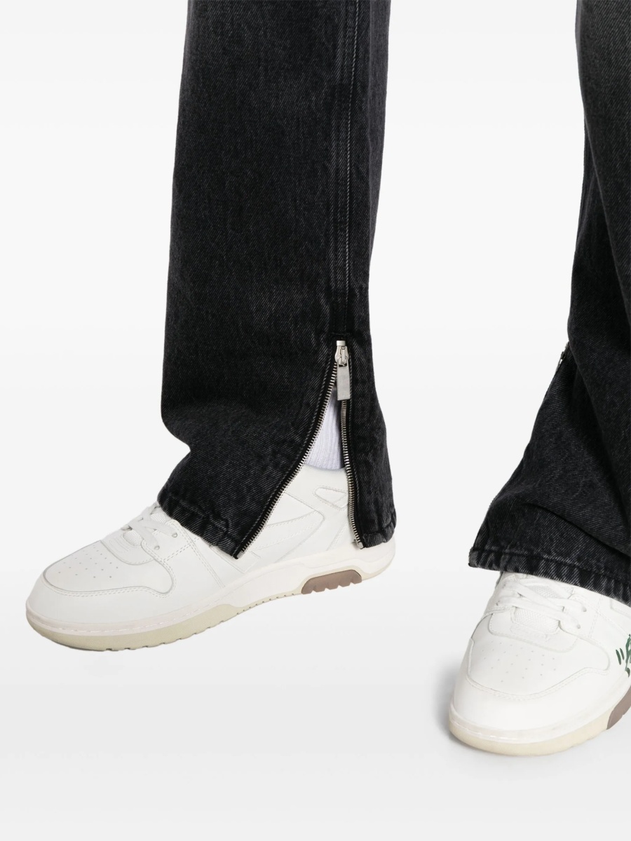 Blugi drepti Off-White negri din bumbac - Img 5